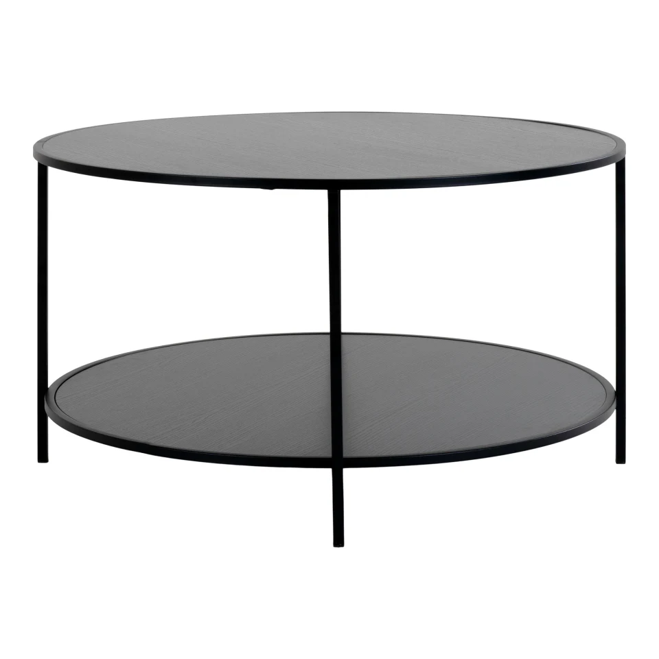 Vita Klupski stolić - Klupski stolić, crna, crni okvir ø80x45 cm