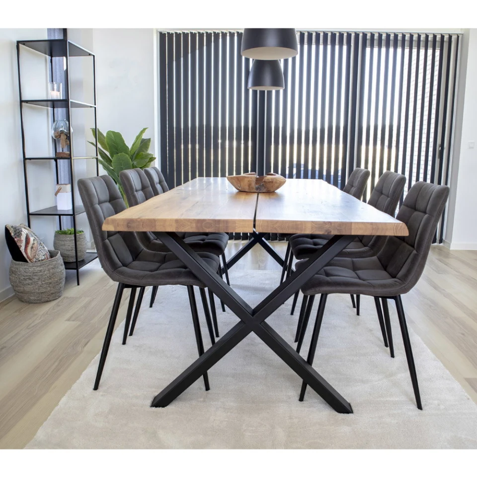 Toulon Blagovaonski stol - Blagovaonski stol s wavy edge, hrast, prirodna, prepared za extension tanjuri 95x200x75 cm