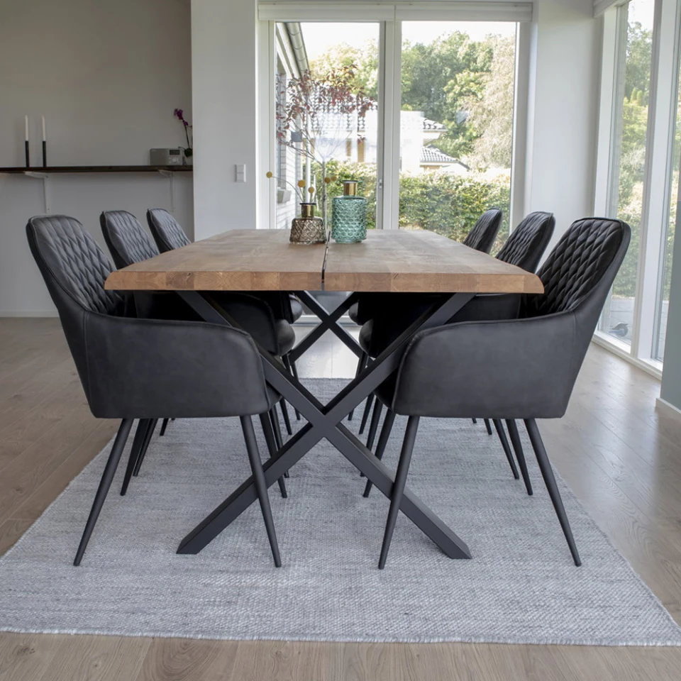 Toulon Blagovaonski stol - Blagovaonski stol s wavy edge, hrast, prirodna, prepared za extension tanjuri 95x200x75 cm