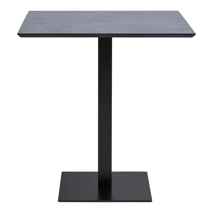 Fano Cafe Table - Cafe table, melamine, dark kamena-look, crna metal base 70x70x75 cm