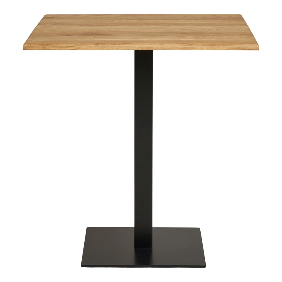 Lignano Cafe Table - Cafe table, hrast, crna metal base 70x70x75 cm