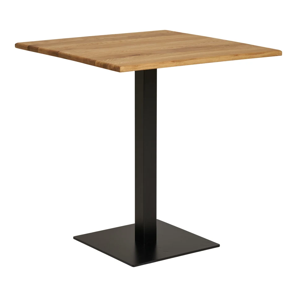 Lignano Cafe Table - Cafe table, hrast, crna metal base 70x70x75 cm