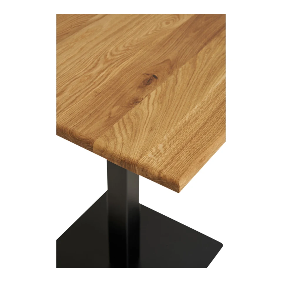 Lignano Cafe Table - Cafe table, hrast, crna metal base 70x70x75 cm