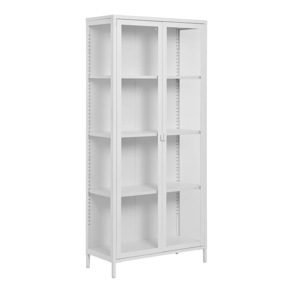 Brisbane Vitrina - Vitrina, 2 staklo doors, čelik, bijela 80x35x175 cm