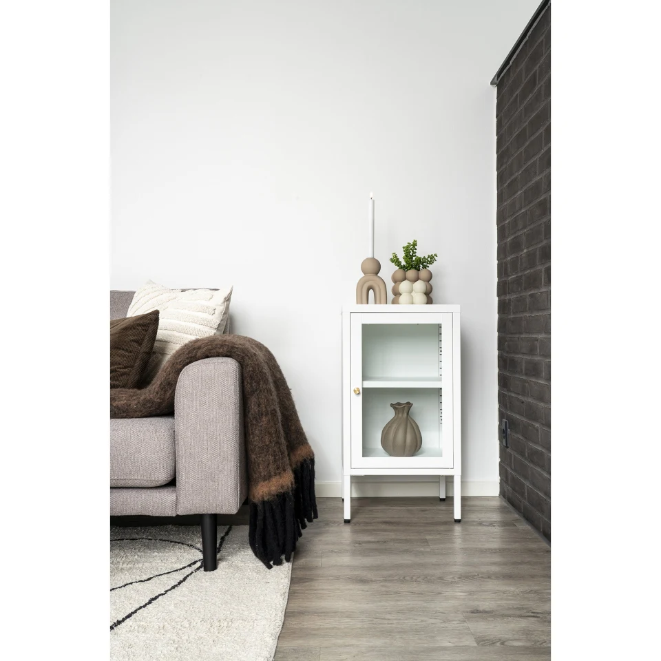 Dalby Cabinet - Cabinet, 1 staklo door, čelik, bijela 38x35x70 cm