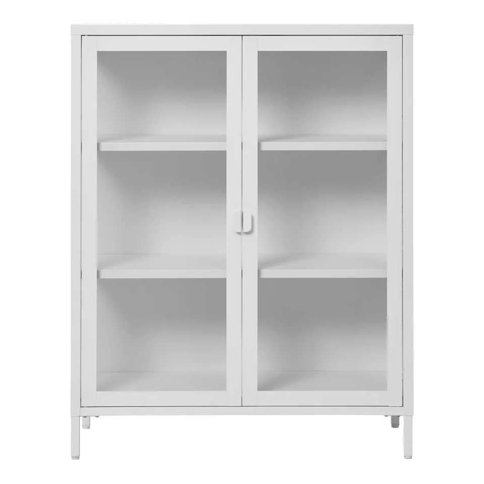 Brisbane Vitrina - Vitrina, 2 staklo doors, čelik, bijela 80x40x101 cm