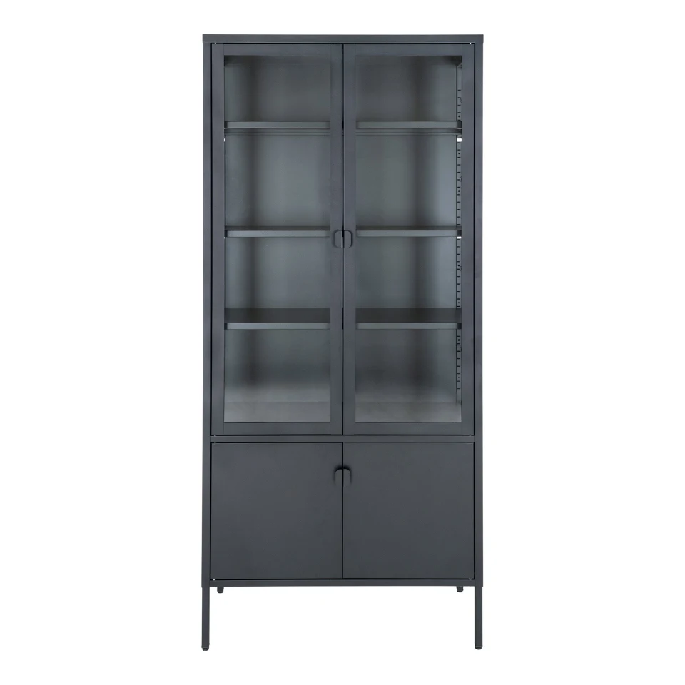 Brisbane Vitrina - Vitrina, 4 vrata, čelik, crna 80x35x180 cm