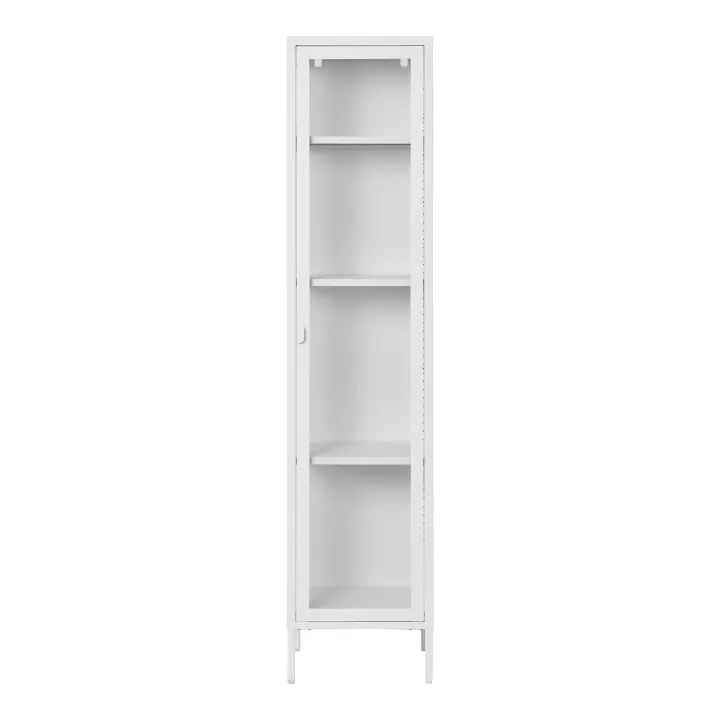 Brisbane Slim Vitrina - Slim Vitrina, 1 staklo door, čelik, bijela 40x35x180 cm