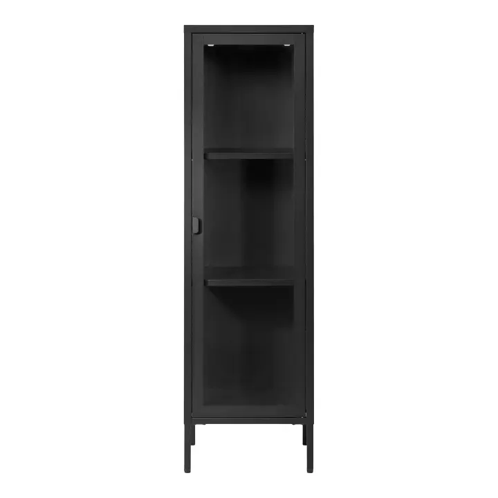 Brisbane Slim Vitrina - Slim Vitrina, 1 staklo door, čelik, crna 40x35x140 cm