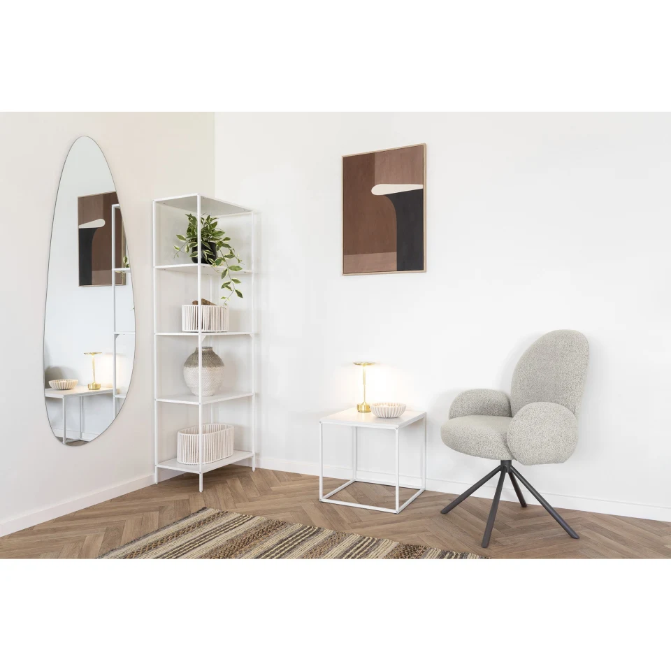 Lana Blagovaonska stolica - Blagovaonska stolica s okretna, armrest, bouclé, pješčana, siva legs HN1267