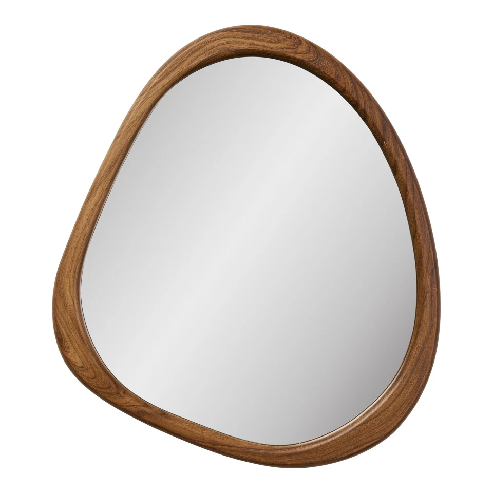 Luxon Ogledalo - Ogledalo, organic shape, drvo look 44x48 cm