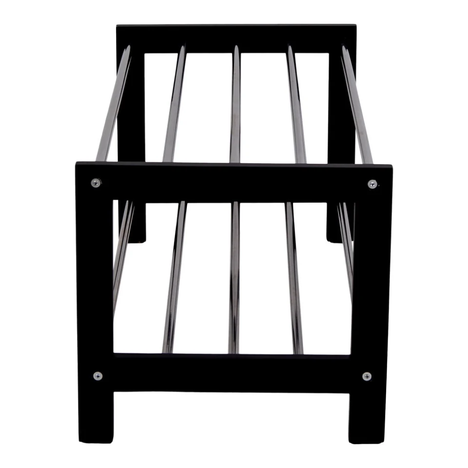 Padova Shoe Rack - Shoe rack, drvo/čelik, 2 police, crna 78x34 cm