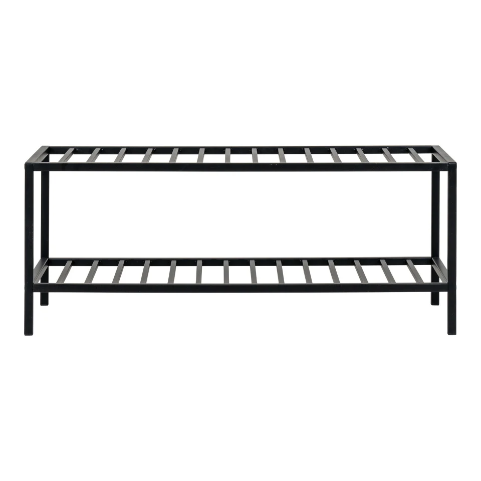 Vita Shoe rack - Shoe Rack, 2 police, crna čelik okvir 79x34 cm