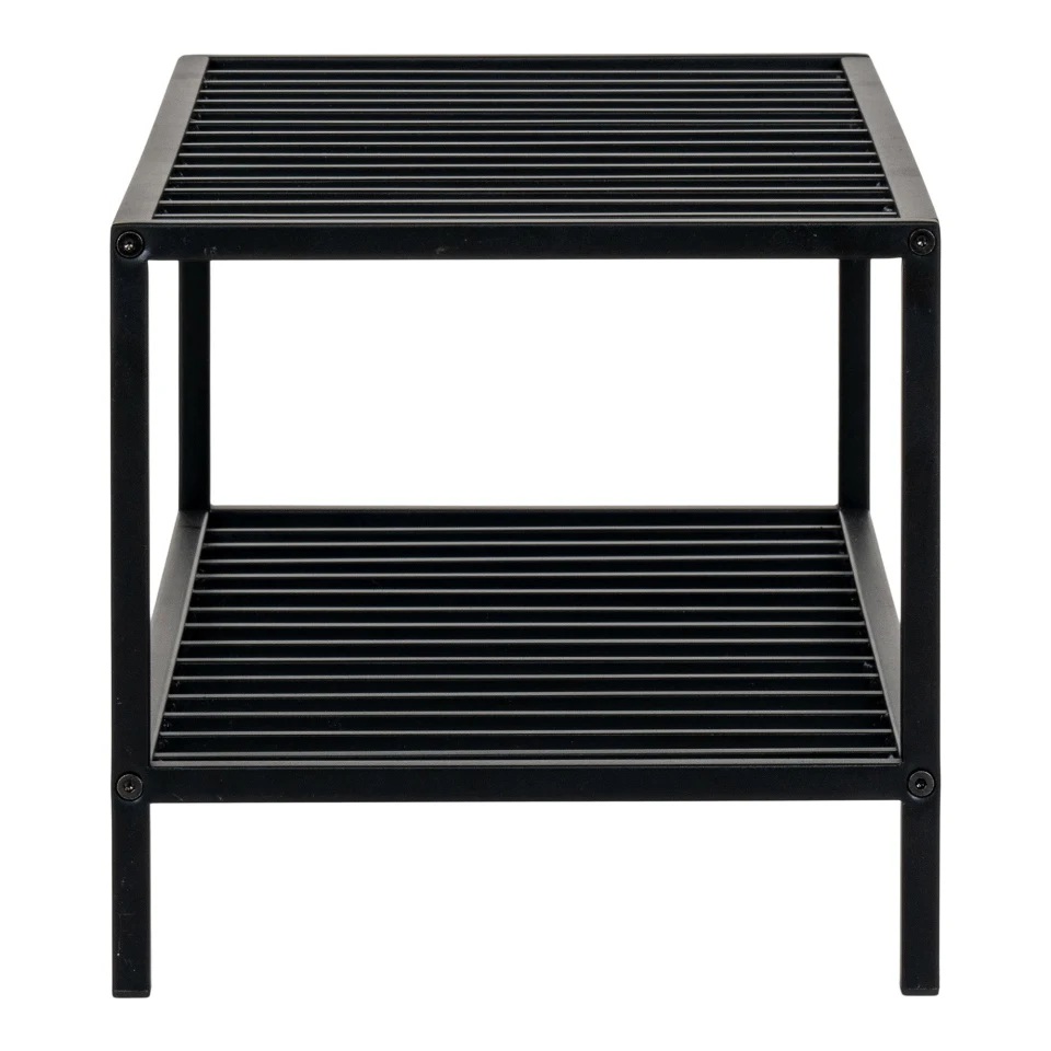 Vita Shoe rack - Shoe Rack, 2 police, crna čelik okvir 79x34 cm