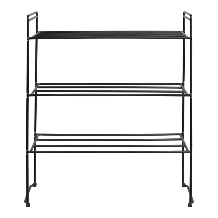Swansea Shoe Rack - Shoe Rack, čelik, 3 police, crna 49,5x25x60 cm