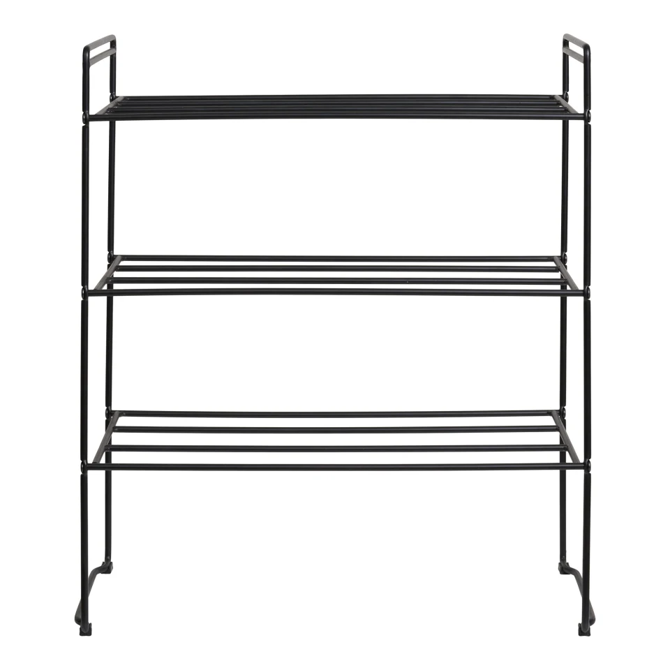 Swansea Shoe Rack - Shoe Rack, čelik, 3 police, crna 49,5x25x60 cm