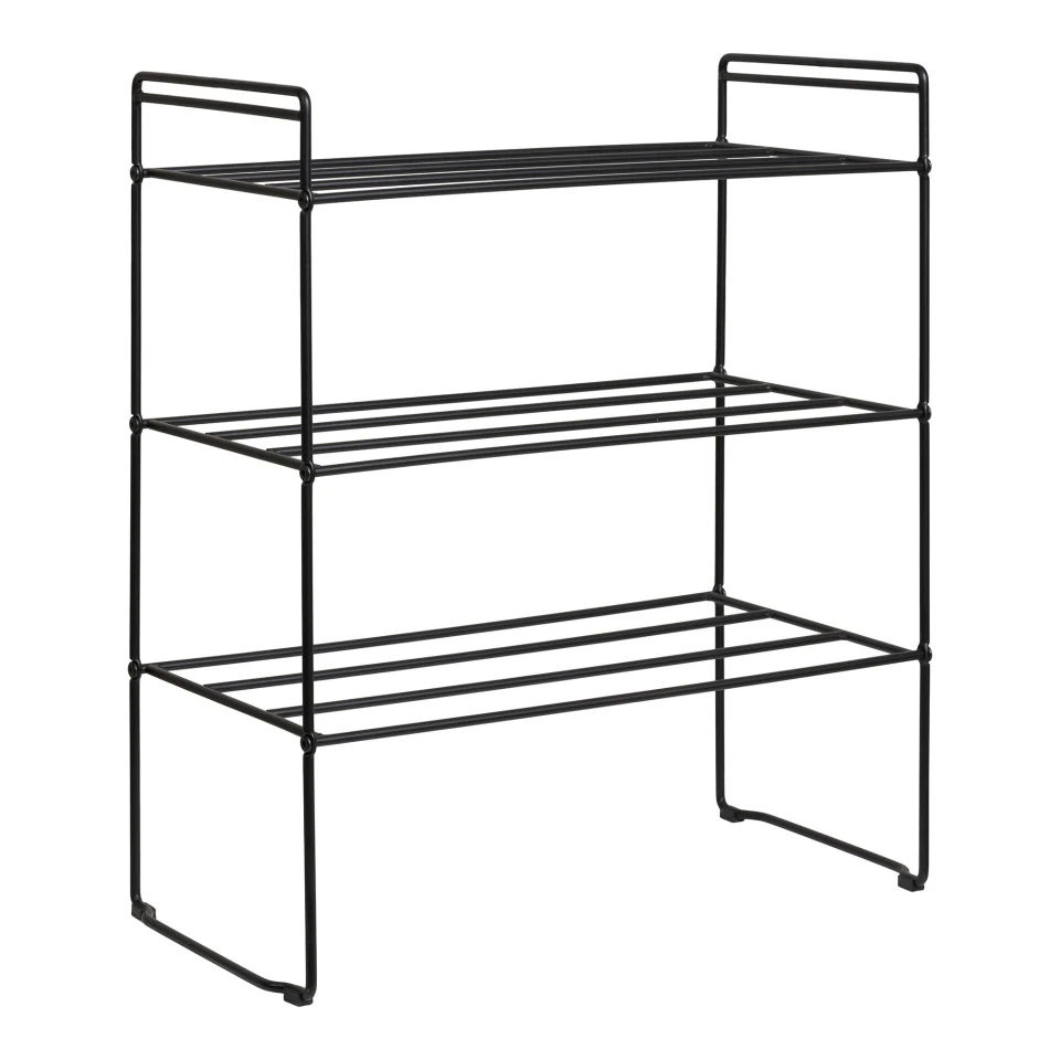 Swansea Shoe Rack - Shoe Rack, čelik, 3 police, crna 49,5x25x60 cm