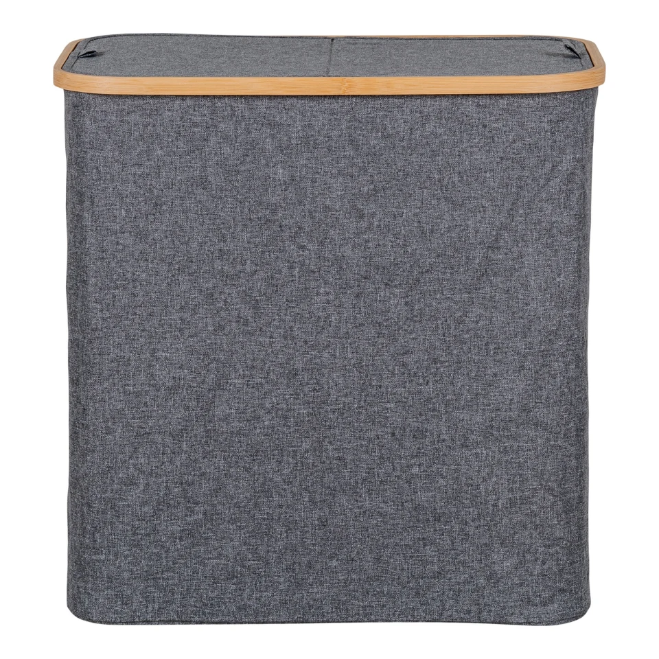 Noto Košara za rublje - Košara za rublje, bambus/tekstil, tamnosiva 54x33x54 cm