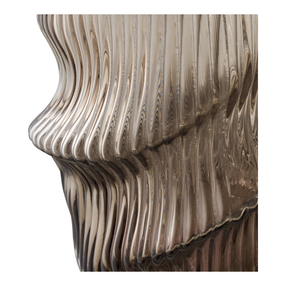 Vaza - Vaza, mouth blown staklo, smeđa ø17x25 cm