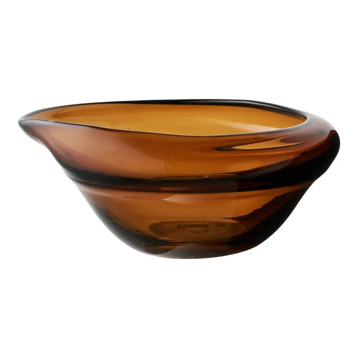 Zdjela - Zdjela, mouthblown staklo, dimno smeđa 29x26x11 cm