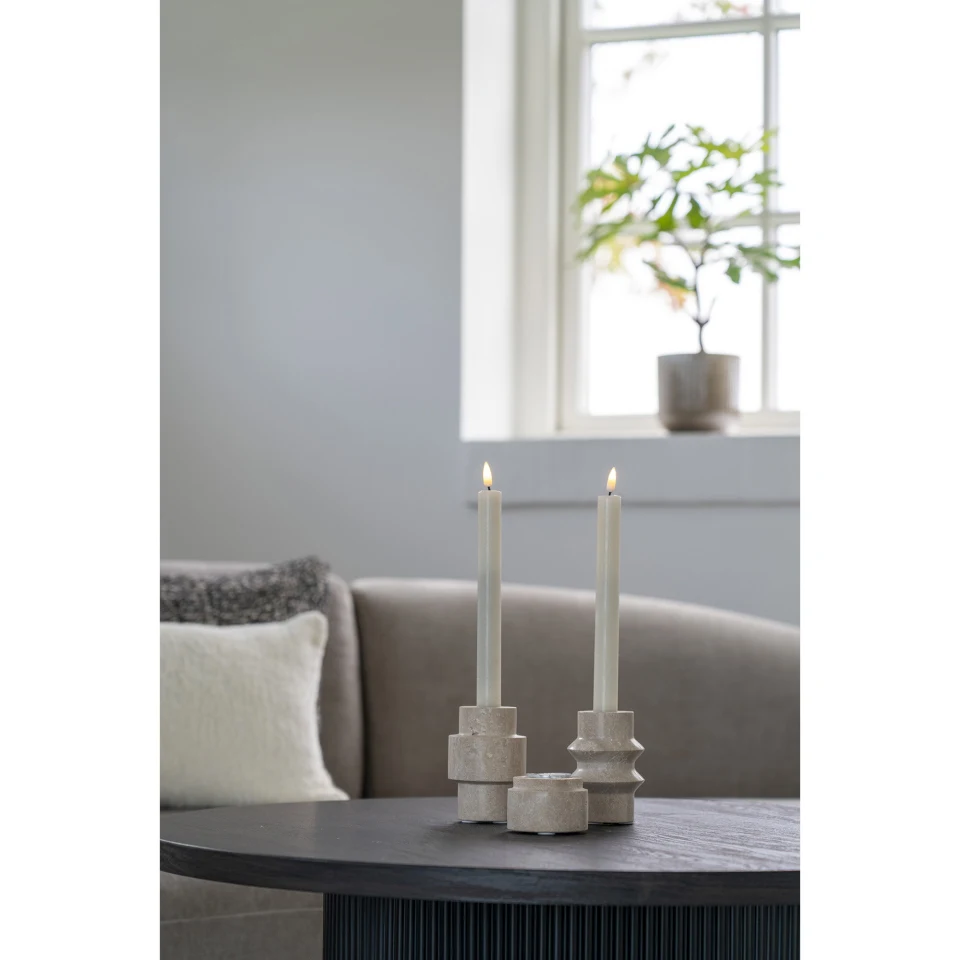 Tealight Holder - Tealight Holder, travertin, prirodna set od 2