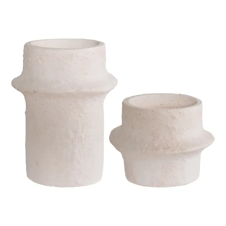 Svijećnjak - Svijećnjak, cement, bijela set od 2