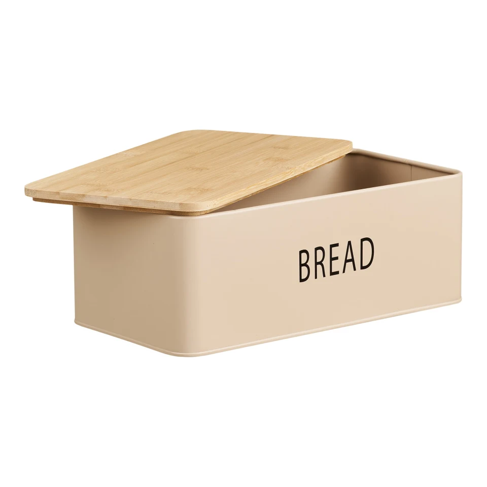 Tula Bread Box - Bread box s 3 cans, metal/bambus, bež, set od 4