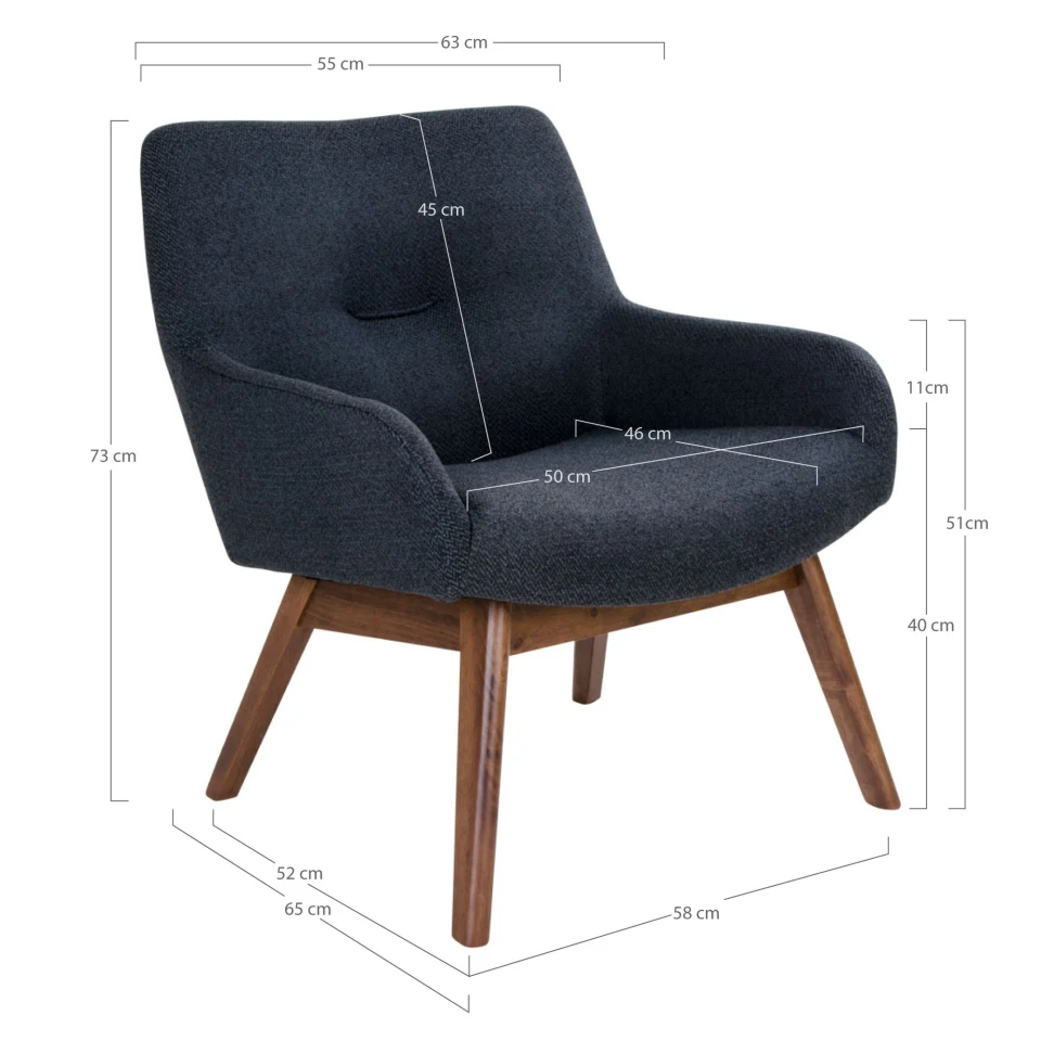 London Ležaljka - Ležaljka, dark plava, walnut legs HN1277