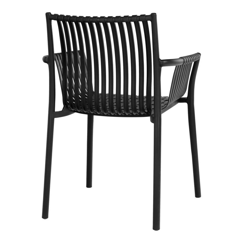 Tulsa Garden Chair - Garden chair, polipropilen, stackable, crna
