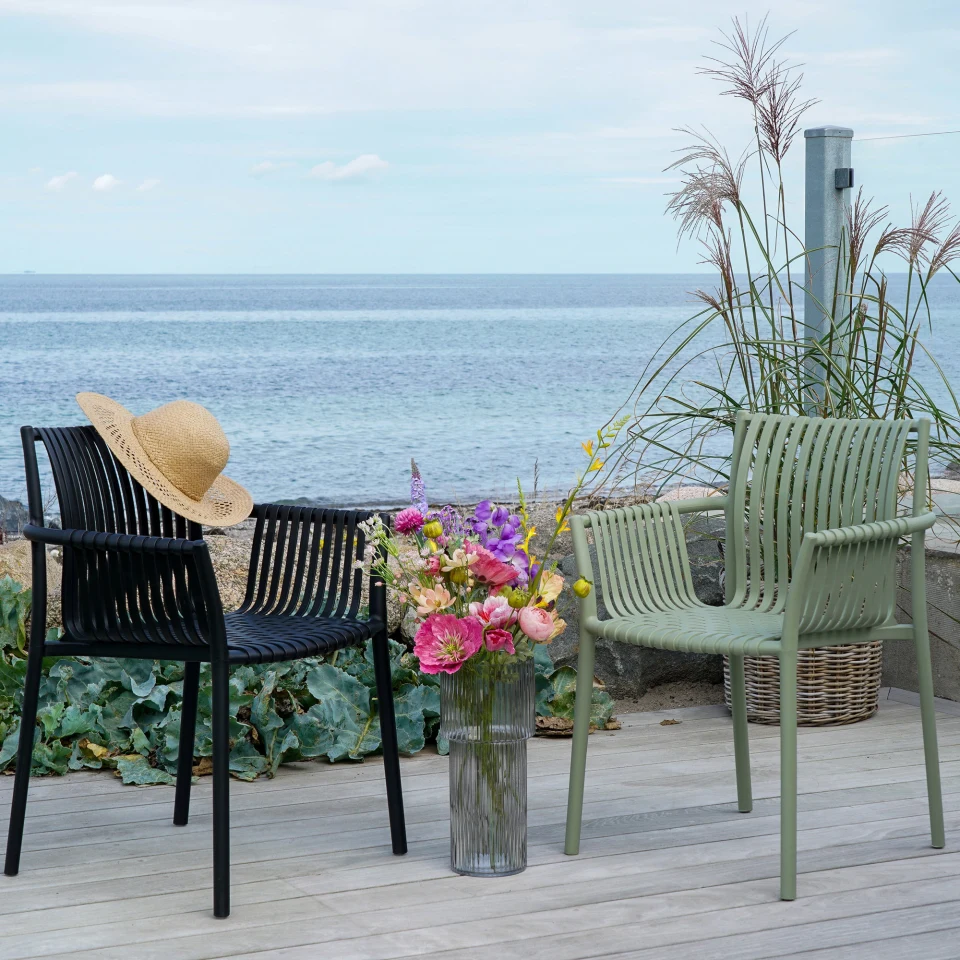 Tulsa Garden Chair - Garden chair, polipropilen, stackable, crna