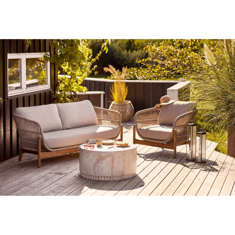 Terracina Lounge sofa - Lounge sofa, akacija, bež, uklj. jastuk
