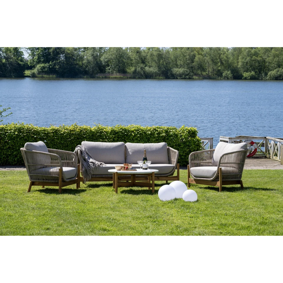 Terracina Lounge sofa - Lounge sofa, akacija, bež, uklj. jastuk