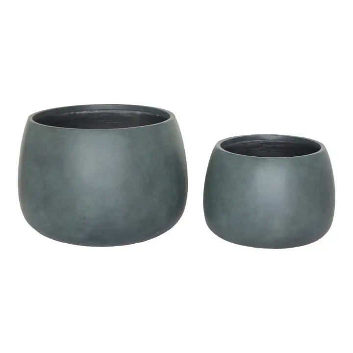 Stanbury Posude - Posude, fiberclay, drainage hole in the bottom, crna/zelena set od 2