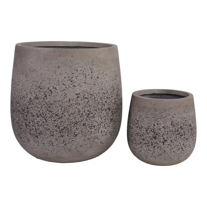 Sutton Posude - Posude, fiberclay, drainage hole in the bottom, siva set od 2