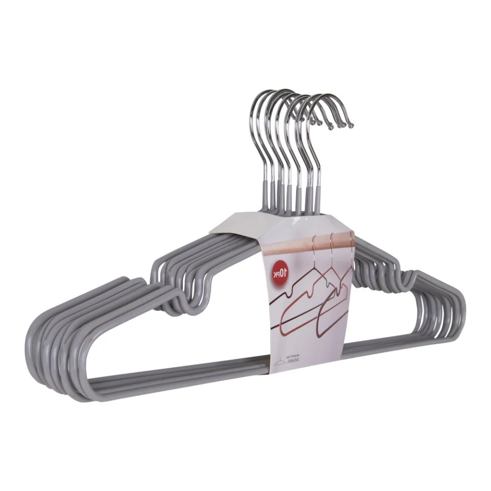Massa Vješalice - Metal vješalice s siva coating set od 10