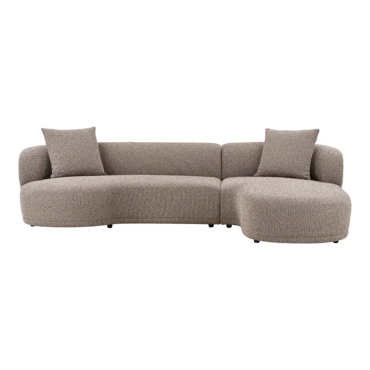 Kingston Lounge sofa - Lounge sofa s 2 jastuka, desni kut, smeđa HN1299