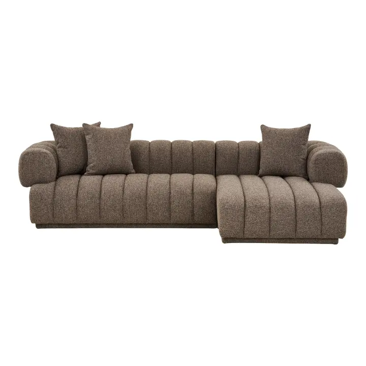 Aurora Lounge sofa - Lounge sofa s 3 jastuka, desni kut, smeđa HN1296