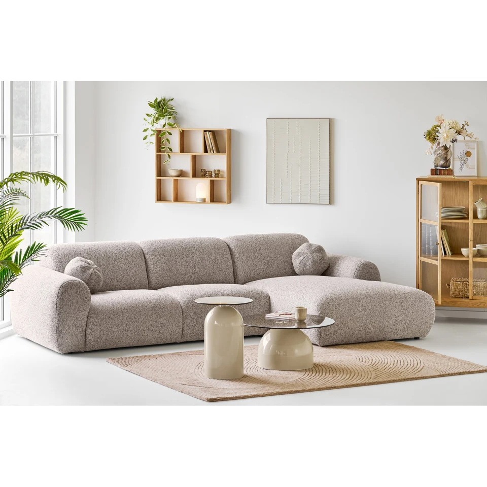 Clyde Lounge sofa - Lounge sofa s dva jastuka, desni kut, kameno siva HN1405