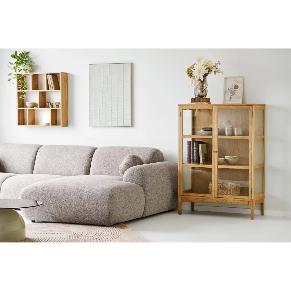 Clyde Lounge sofa - Lounge sofa s dva jastuka, desni kut, kameno siva HN1405