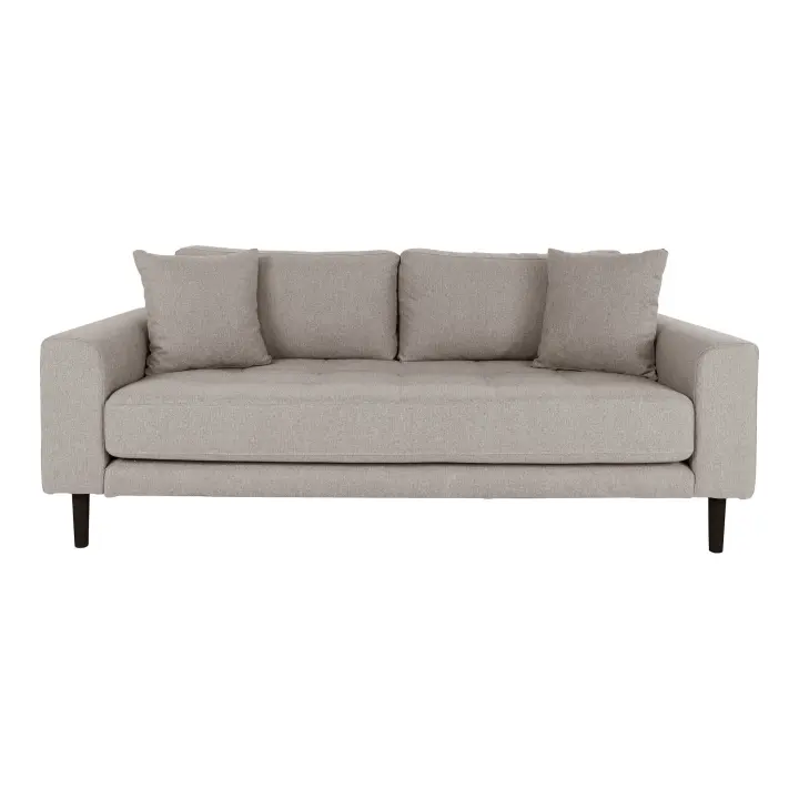 Lido Sofa 2,5 sjedala - Sofa 2,5 sjedala, kamena s 2 jastuci i crna drvene noge HN1030