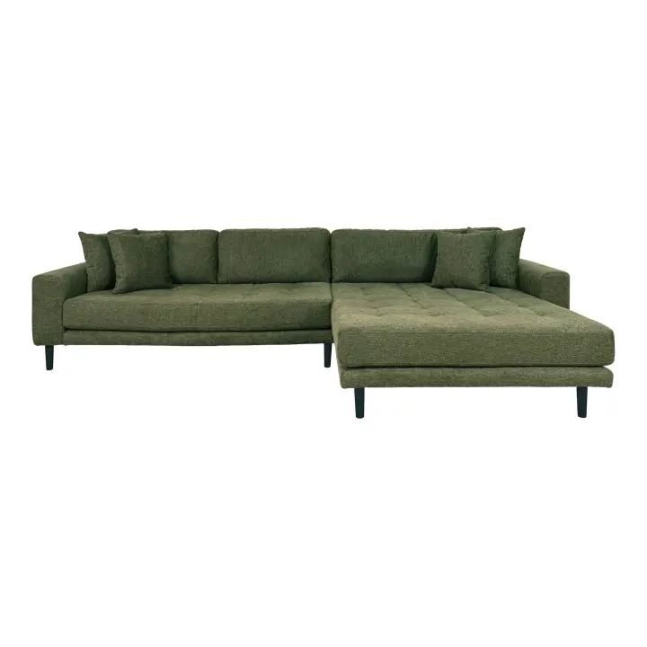 Lido Lounge sofa - Lounge sofa, desni kut in maslinasto zelena s four jastuci i crna drvene noge HN1020