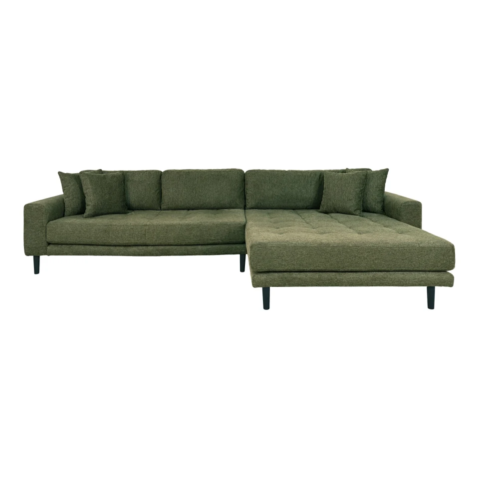 Lido Lounge sofa - Lounge sofa, desni kut in maslinasto zelena s four jastuci i crna drvene noge HN1020