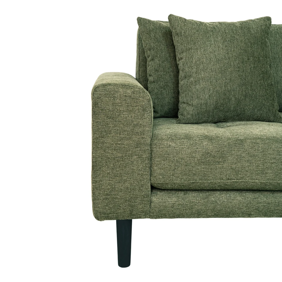 Lido Lounge sofa - Lounge sofa, desni kut in maslinasto zelena s four jastuci i crna drvene noge HN1020