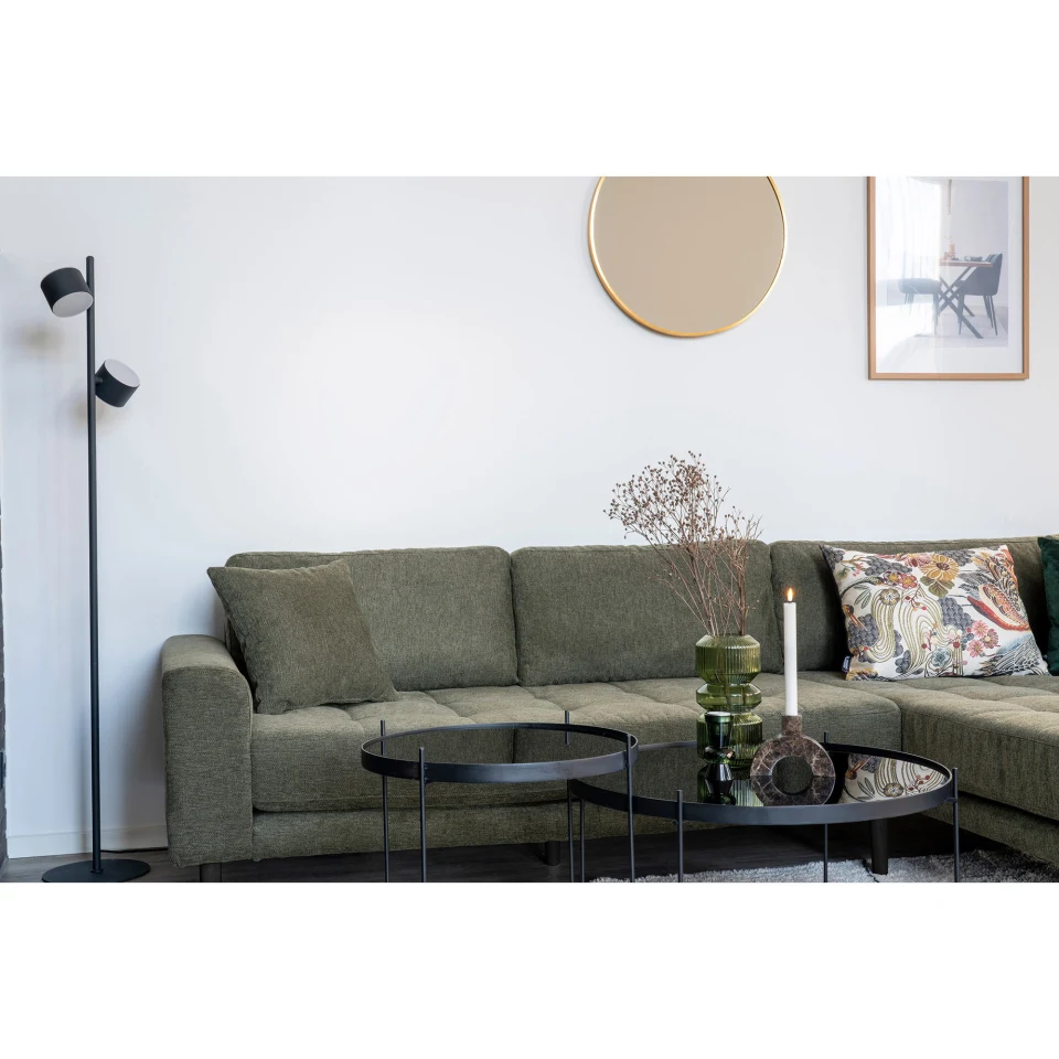 Lido Lounge sofa - Lounge sofa, desni kut in maslinasto zelena s four jastuci i crna drvene noge HN1020