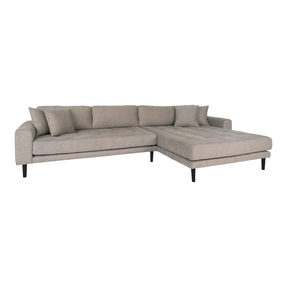 Lido Lounge sofa - Lounge sofa, desni kut in kamena s four jastuci i crna drvene noge HN1030