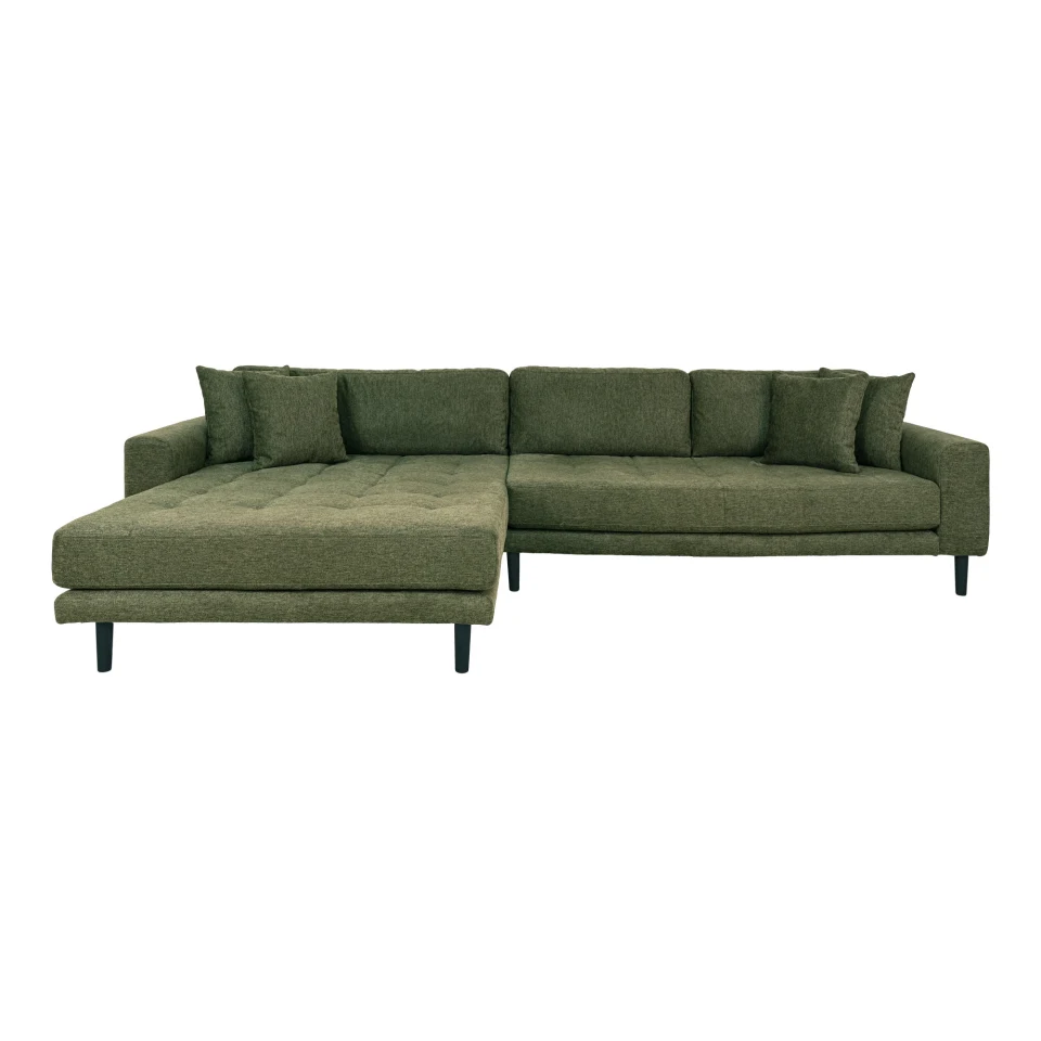Lido Lounge sofa - Lounge sofa, lijevi kut in maslinasto zelena s four jastuci i crna drvene noge HN1020