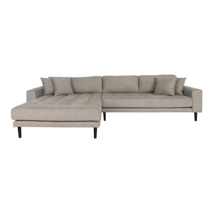 Lido Lounge sofa - Lounge sofa,lijevi kut in kamena s 4 jastuci i crna drvene noge HN1030