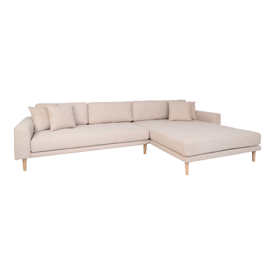 Lido Lounge sofa - Lounge sofa, desni kut in pješčana s four jastuci i prirodna drvene noge HN1050
