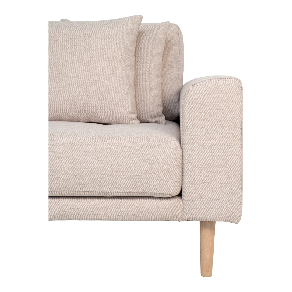 Lido Lounge sofa - Lounge sofa, lijevi kut in pješčana s four jastuci i prirodna drvene noge HN1050