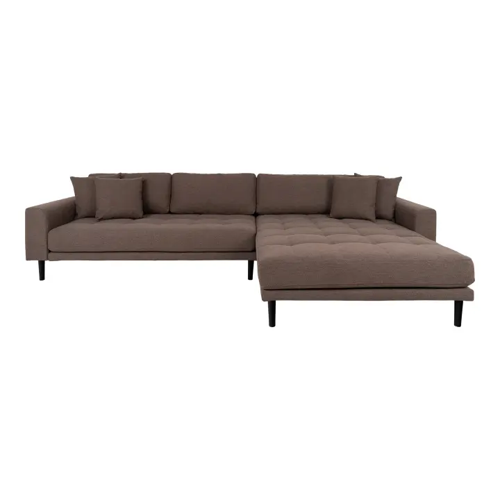 Lido Lounge sofa - Lounge sofa, desni kut in smeđa s four jastuci i crna drvene noge HN1055